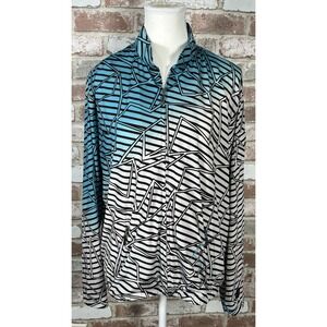 Jamie Sadock Blue and Black Geometric Sweatshirt